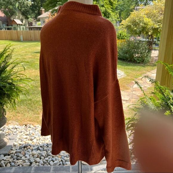 A NEW DAY Oversized Rust Sweater Very Soft Boat neckline size Small - Picture 4 of 6